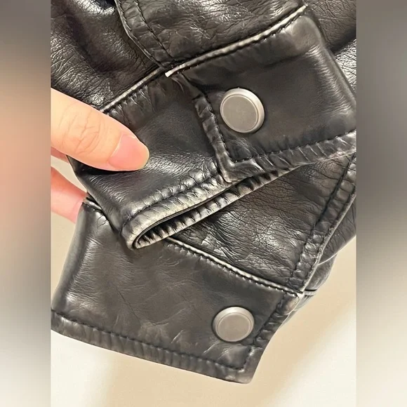 Sz S Free People Emma Shrunken Vegan Moto Jacket | Motorcycle Jacket - Picture 10 of 13